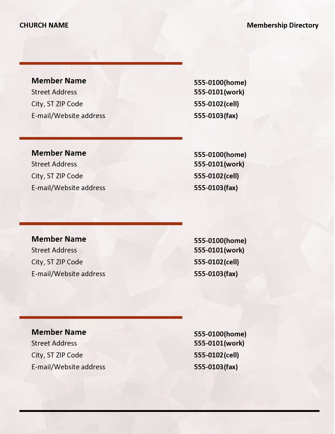 22 FREE Church Directory Templates Examples TemplateLab
