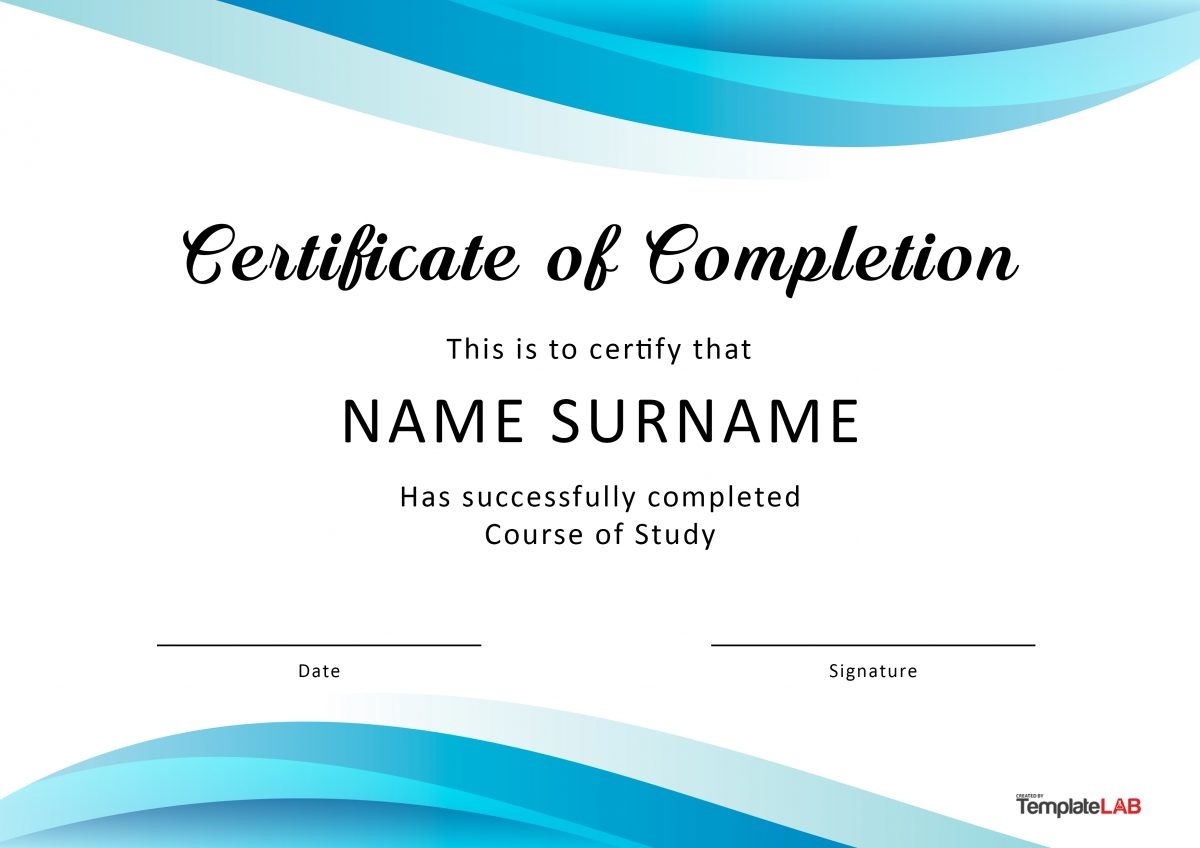 Free Printable Certificates Of Completion
