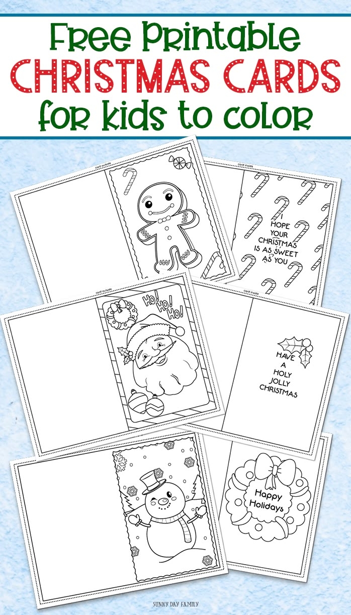 3 Free Printable Christmas Cards For Kids To Color