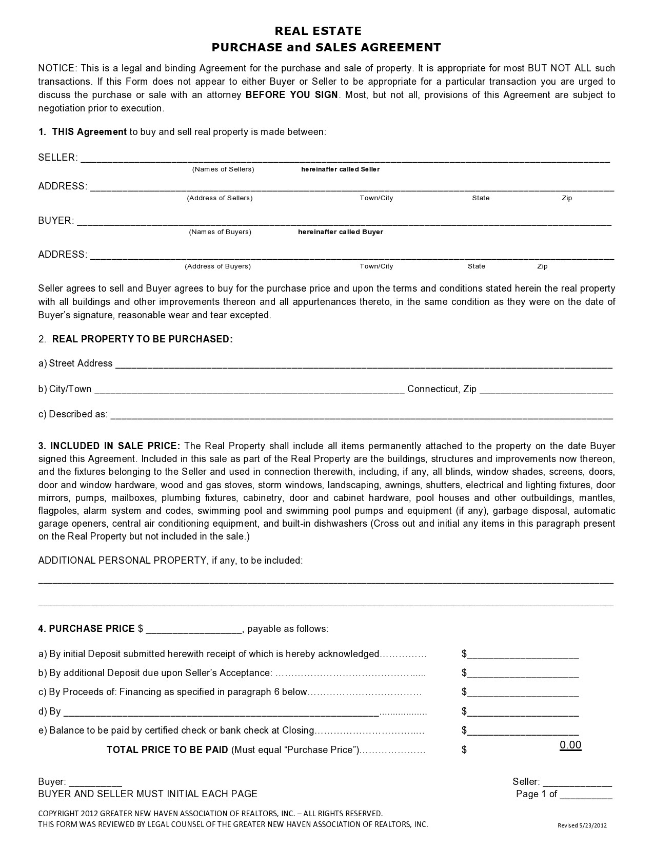 Free Printable Real Estate Contracts