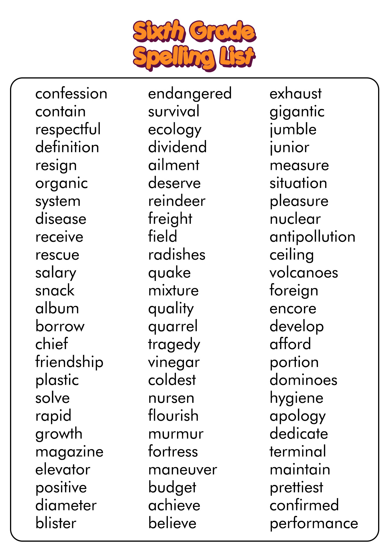 6th Grade Spelling Worksheets Worksheets Library