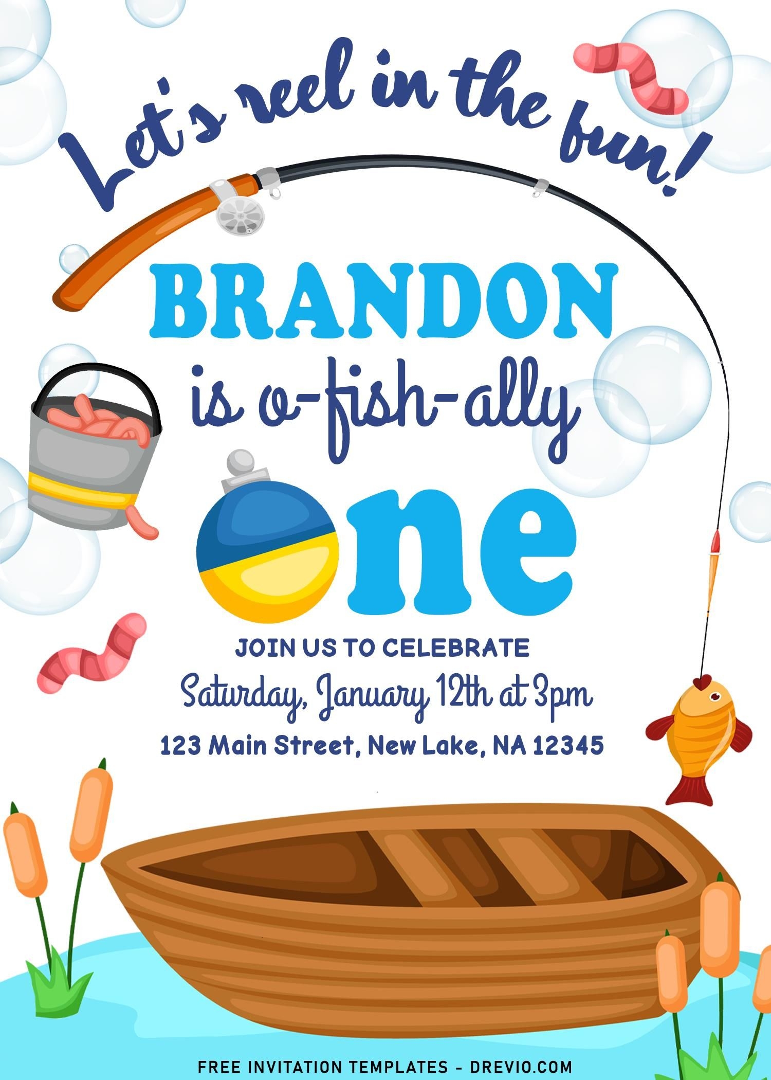Free Printable Fishing Birthday Invitations