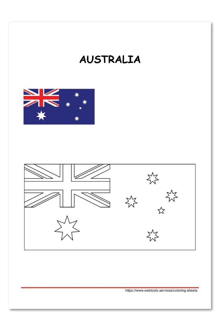 Kids Free Printable Australian Flag