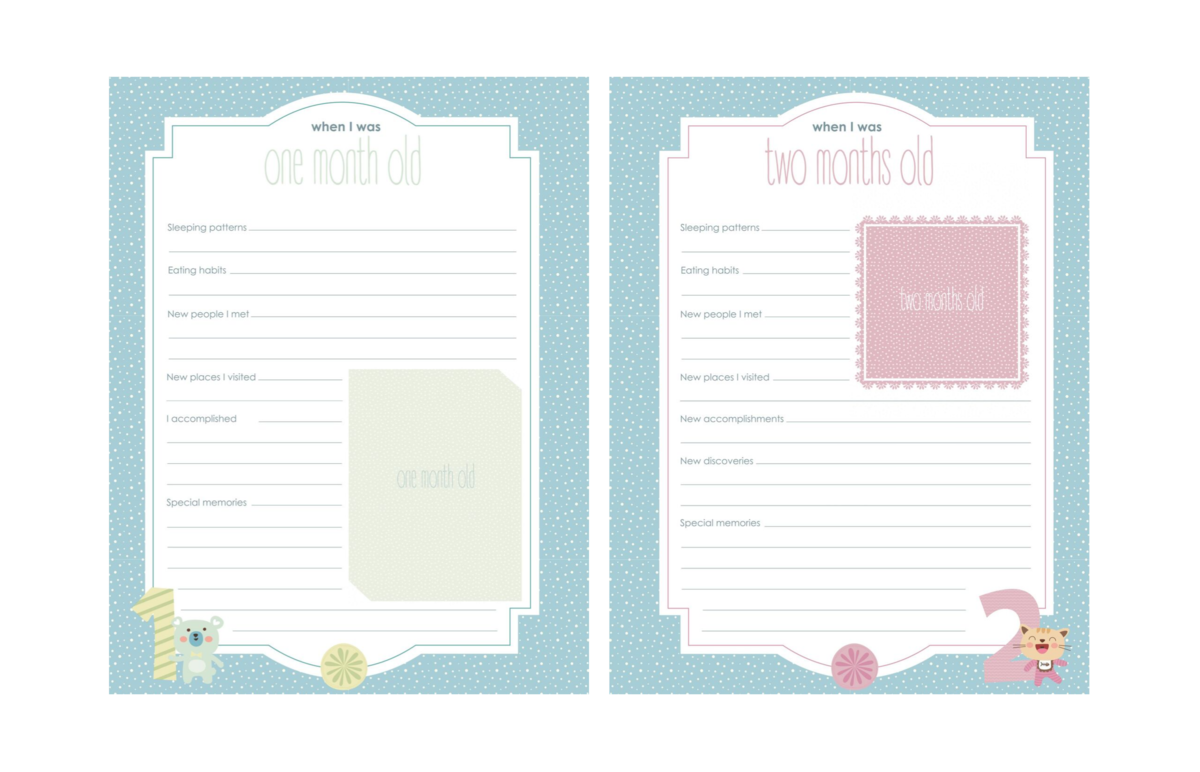 Baby Memory Book Pages