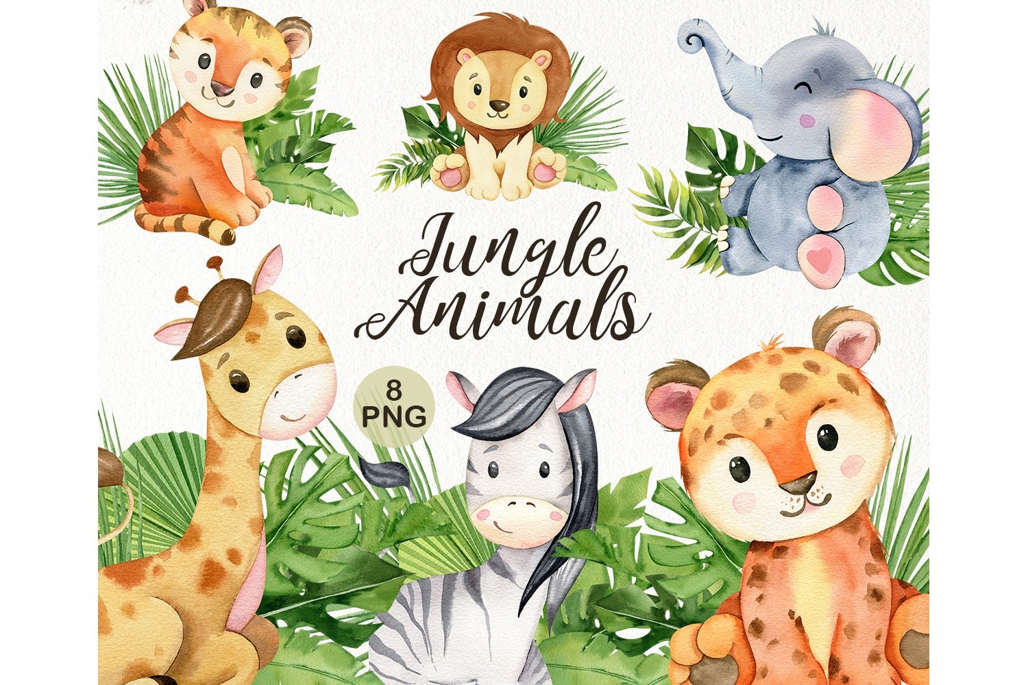 Baby Safari Animals Clipart Cute Zoo Animals Clipart