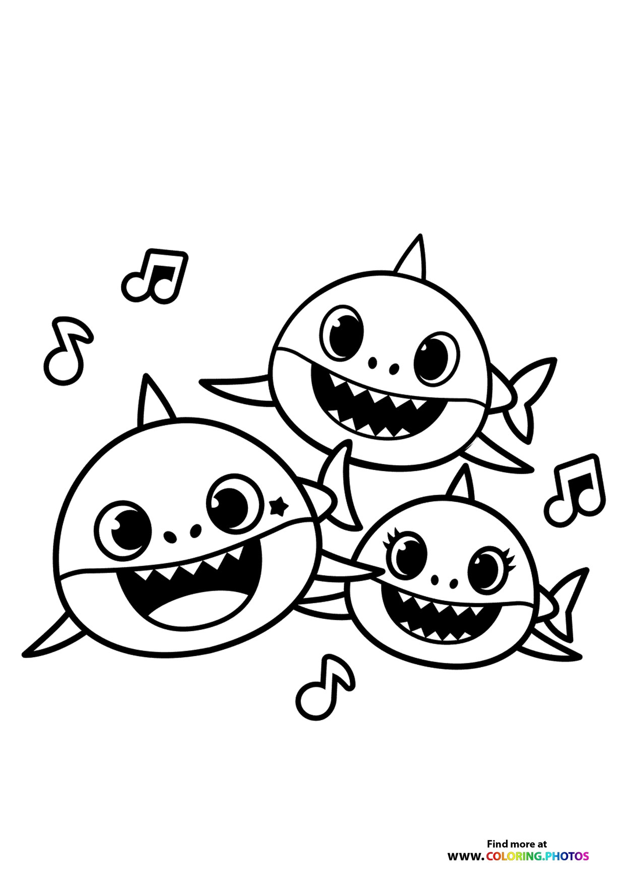 Baby Shark Song Coloring Pages For Kids
