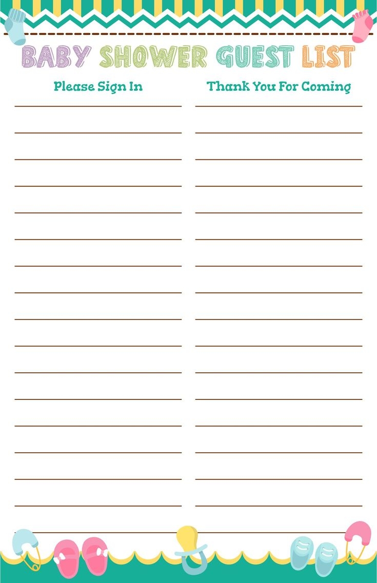 Free Printable Baby Shower Guest List