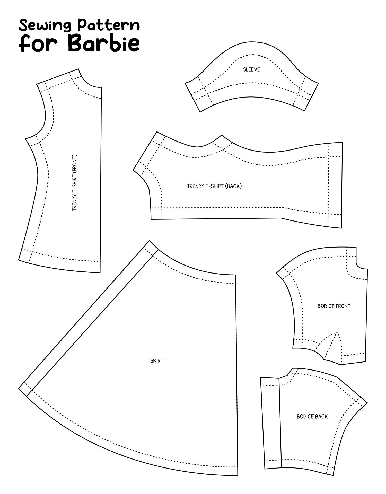 Free Printable Barbie Clothes Sewing Patterns