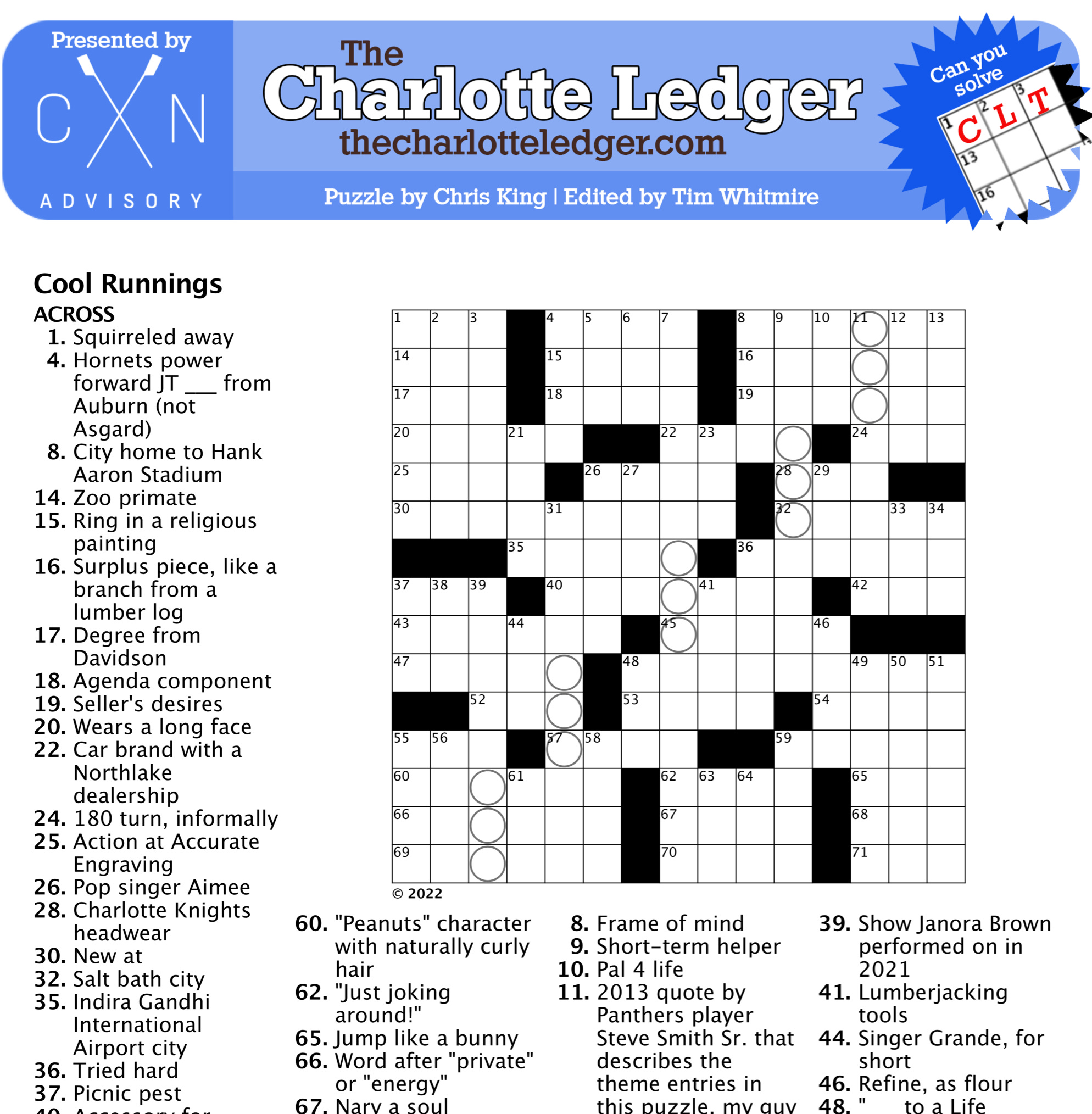 Charlotte Ledger Crosswords The Charlotte Ledger