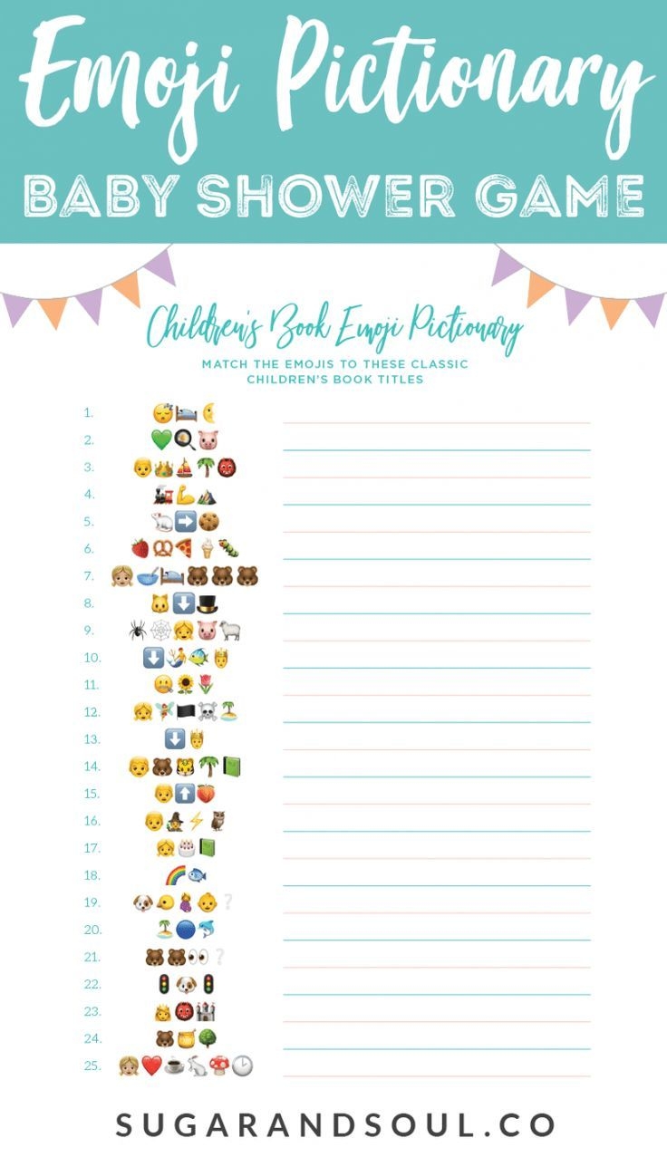 Children s Book Emoji Pictionary Baby Shower Game Printable