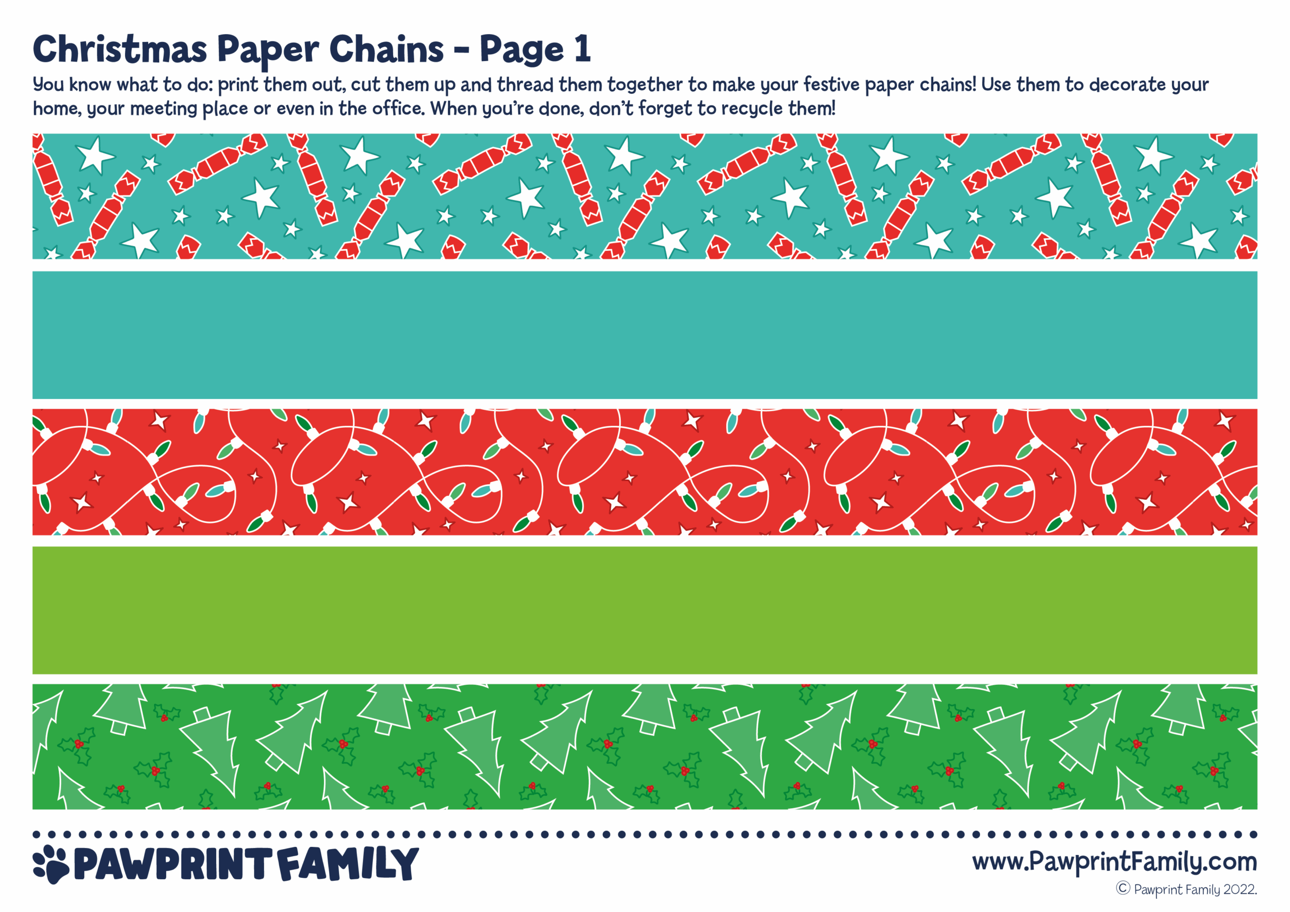 Free Printable Christmas Paper Chains