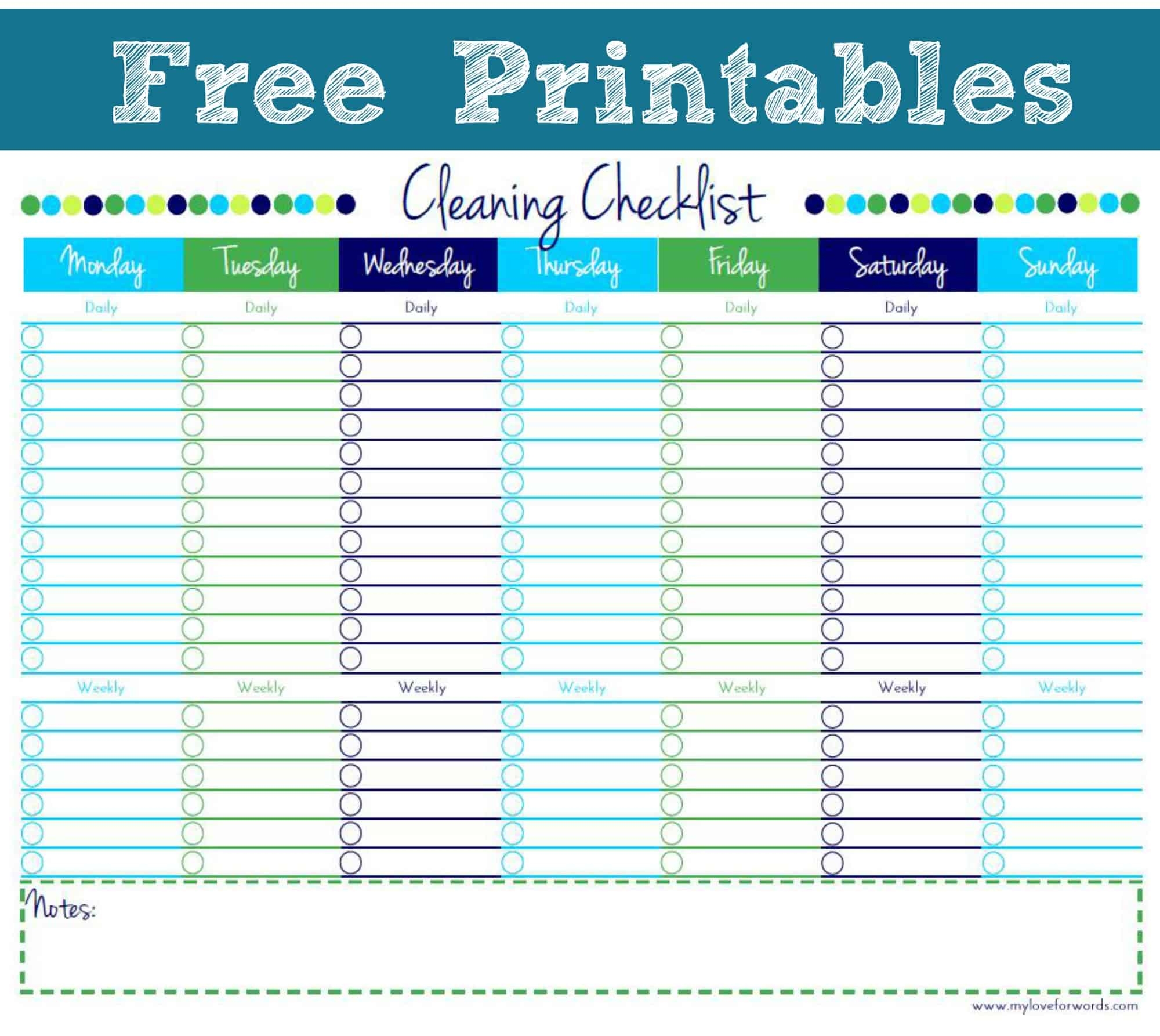 Free Printable Cleaning Schedule Template