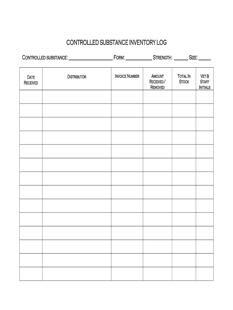 Controlled Substance Log Printable Fill Online Printable Fillable Blank PdfFiller
