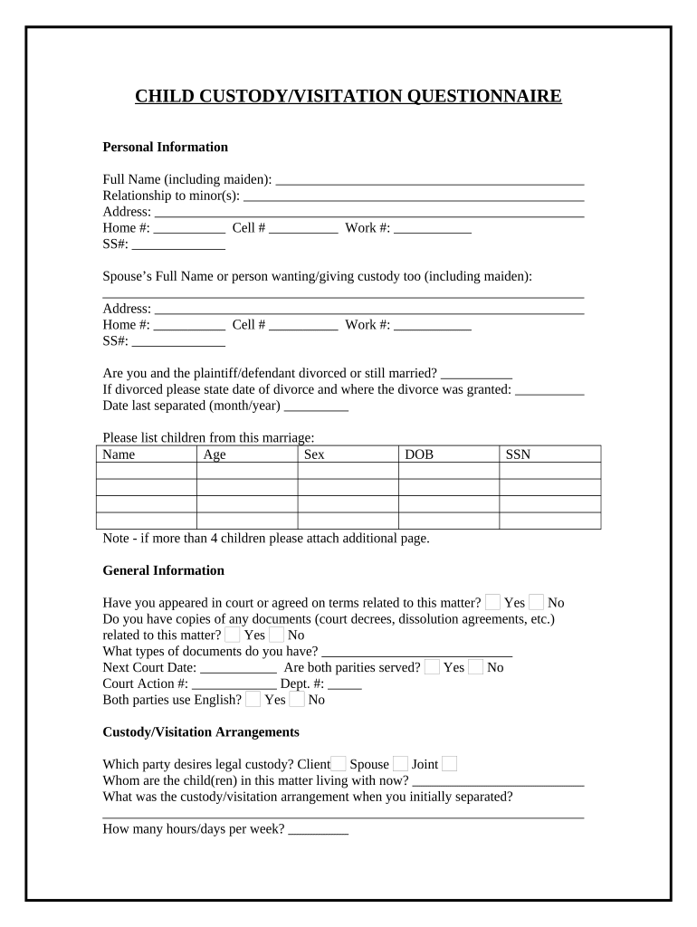 Custody Papers Pre built Template AirSlate SignNow