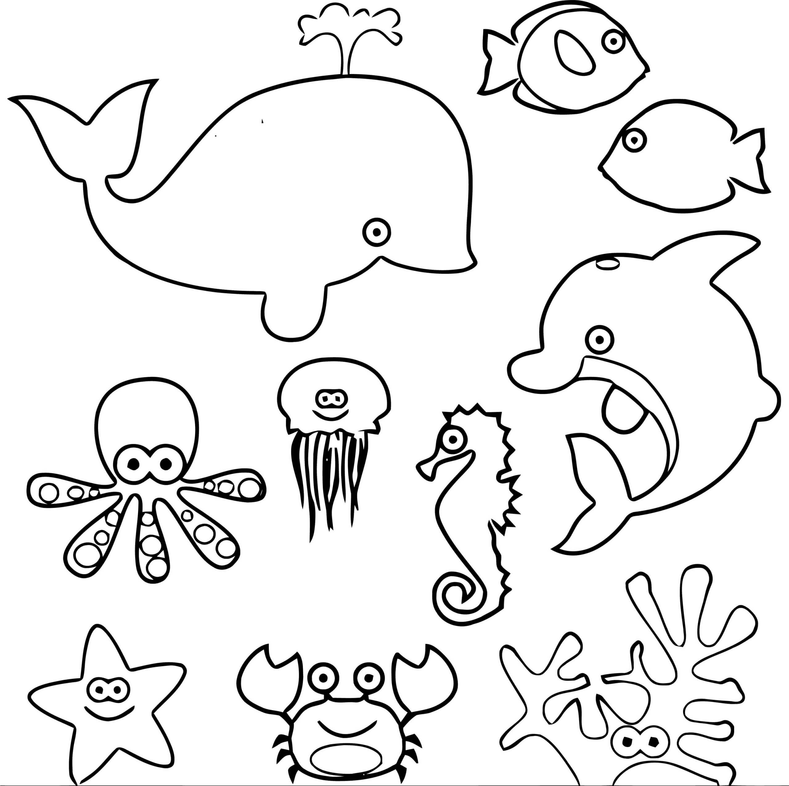 Cut Out Printable Sea Creatures Printable Party Favors