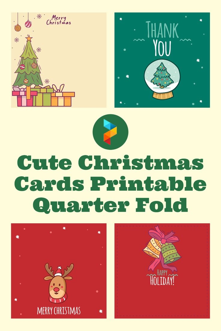 Cute Christmas Cards Quarter Fold 10 Free PDF Printables Printablee