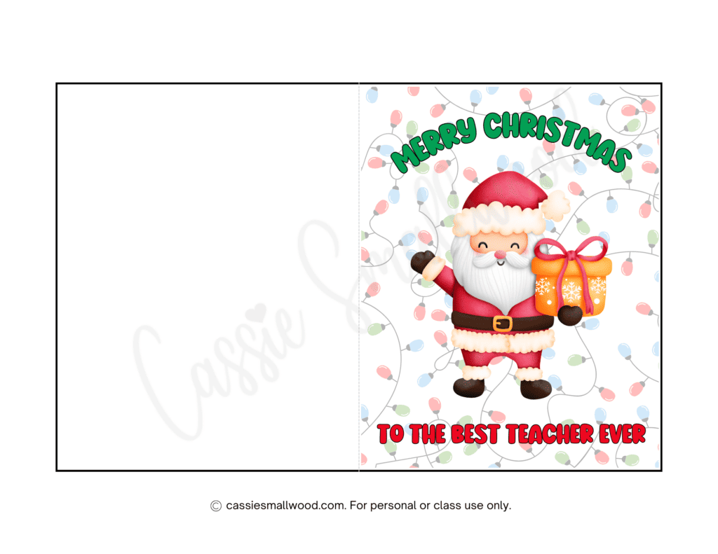 Cute Funny Teacher Christmas Cards Free Printable Cassie Smallwood