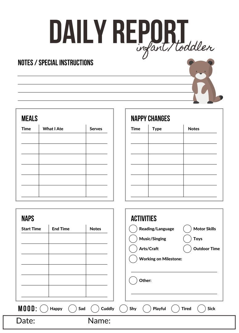 Daily Sheets For Toddlers 10 Free PDF Printables Printablee