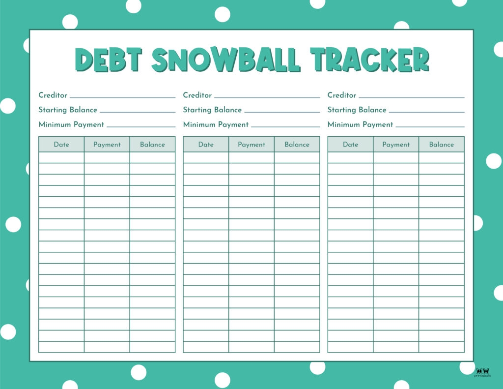 Free Printable Debt Snowball Worksheet