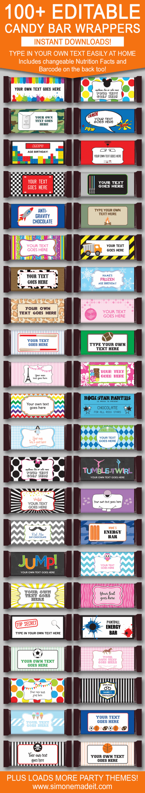 Free Printable Birthday Candy Bar Wrappers