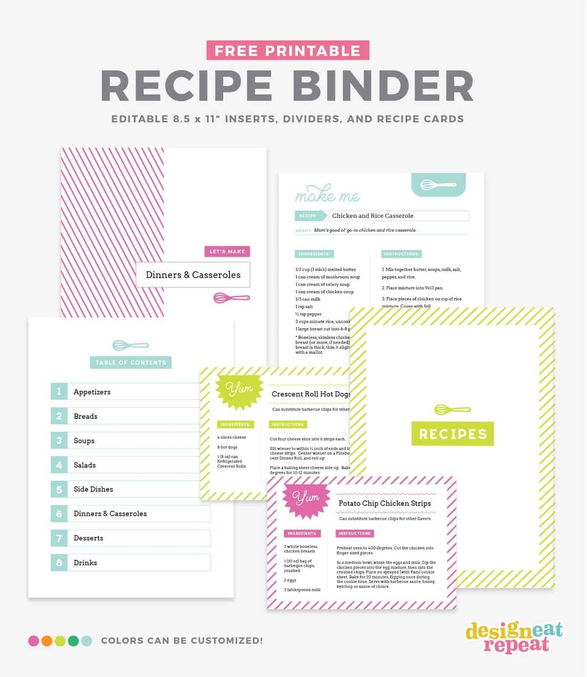 Free Printable Recipe Binder Kit