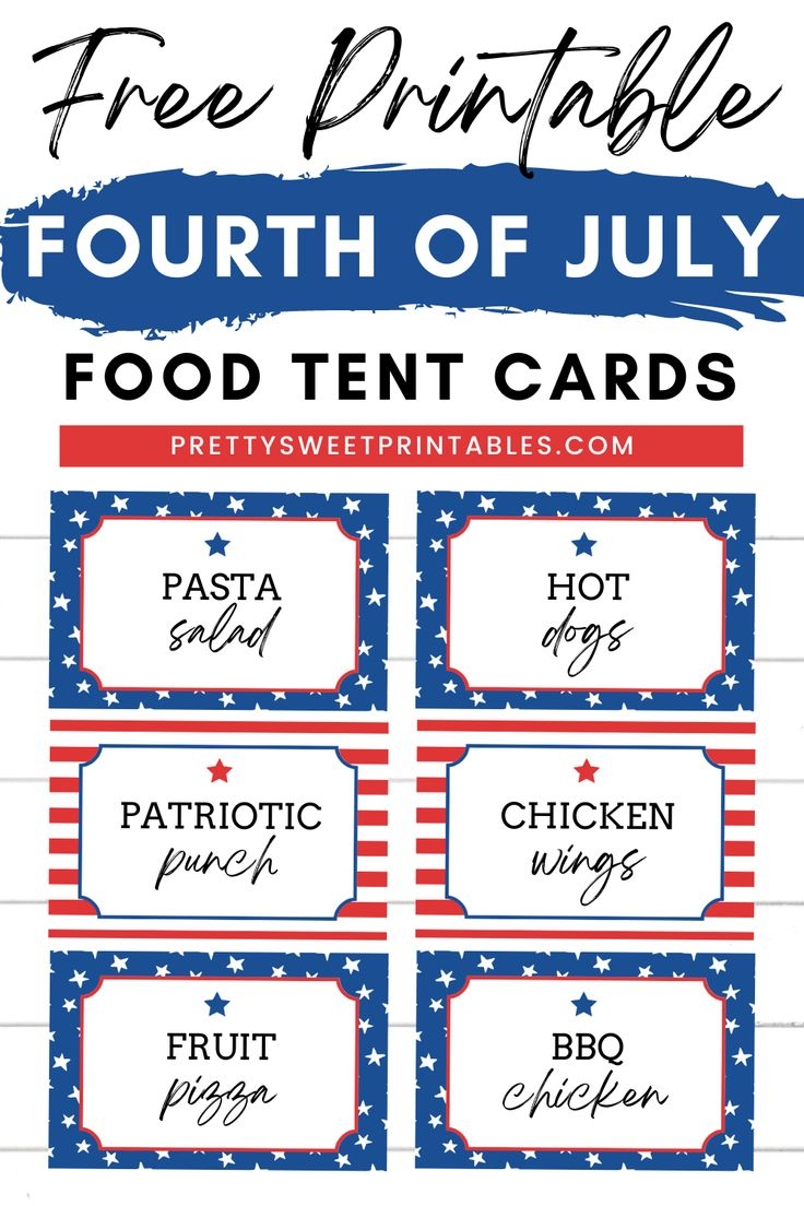 Download Our Free 4th Of July Tent Cards For Your Patriotic Party