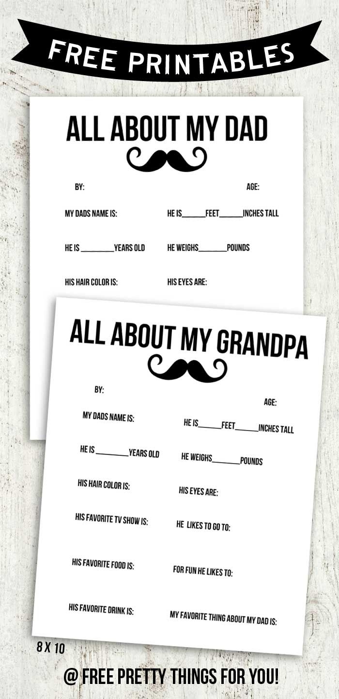 Father'S Day Questionnaire Free Printable