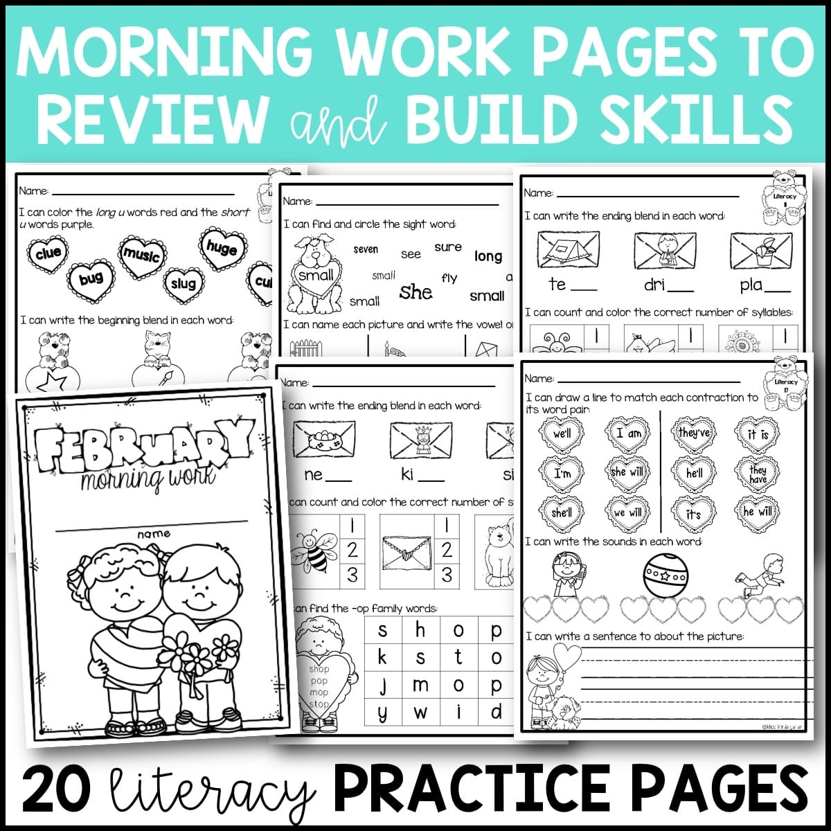 First Grade Morning Work Free Printables