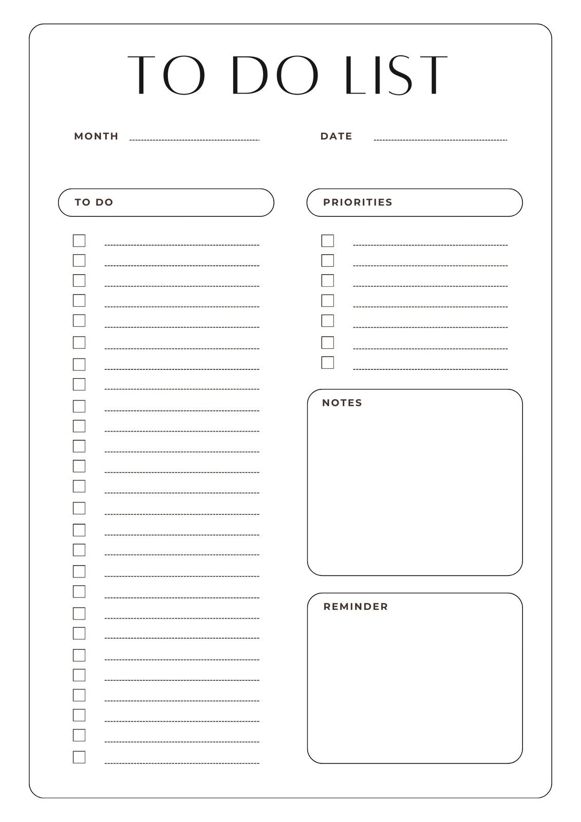 Free Printable To Do List