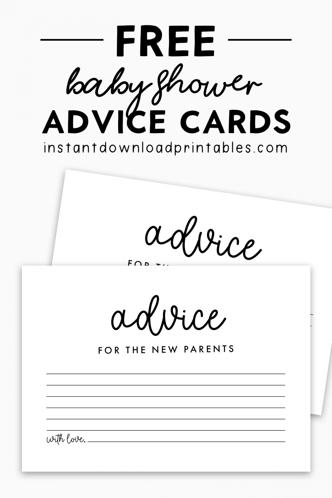 Free Baby Shower Advice For The Parents Card Printables Instant Download Instant Download Printables