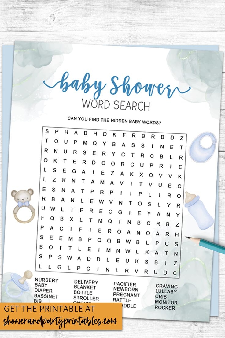 Free Printable Baby Shower Word Search