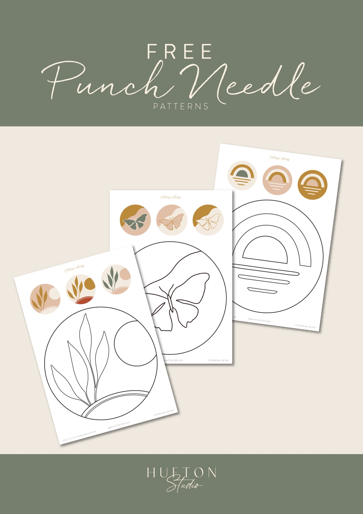 Free Boho Punch Needle Patterns HUFTON STUDIO