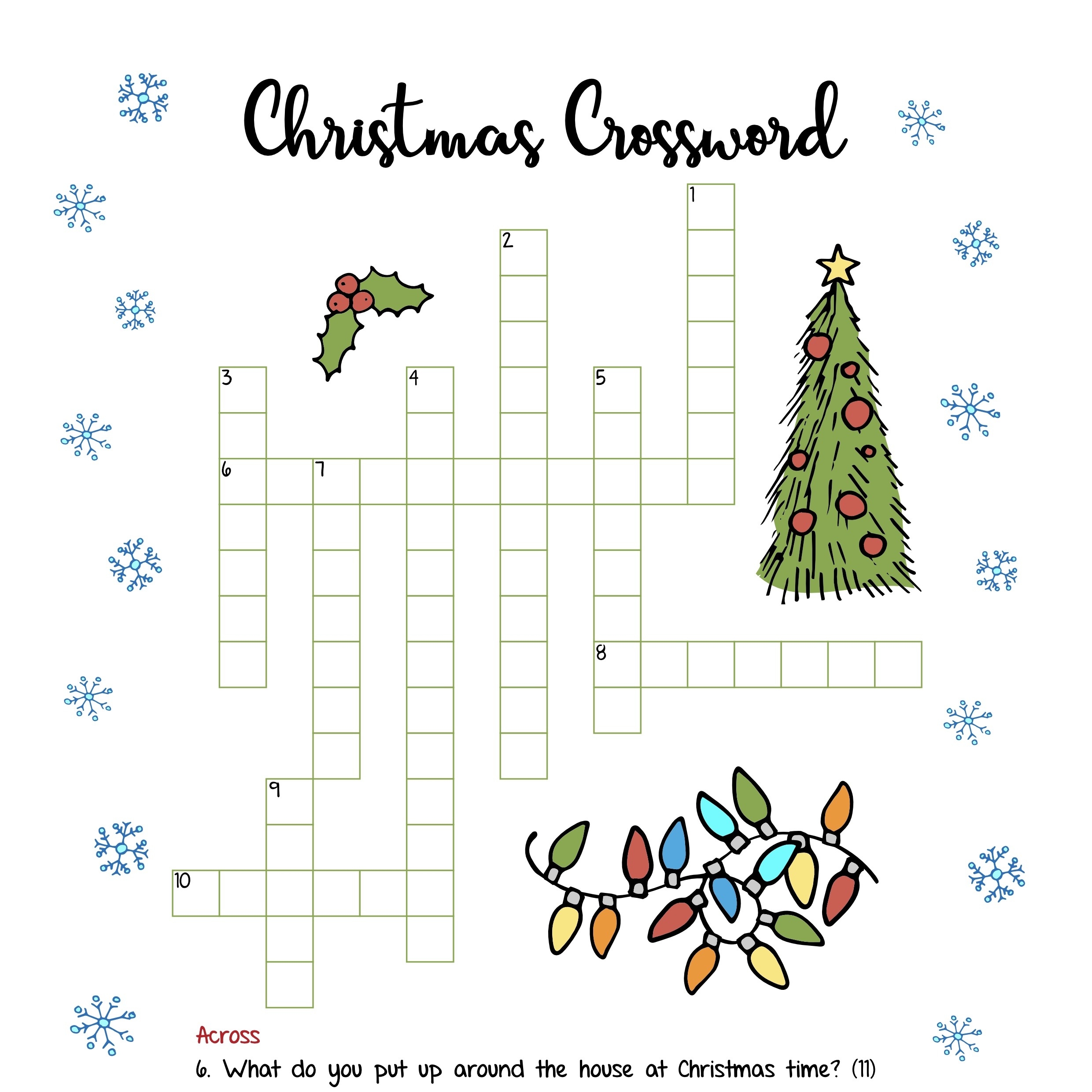 Free Printable Christmas Crossword Puzzles
