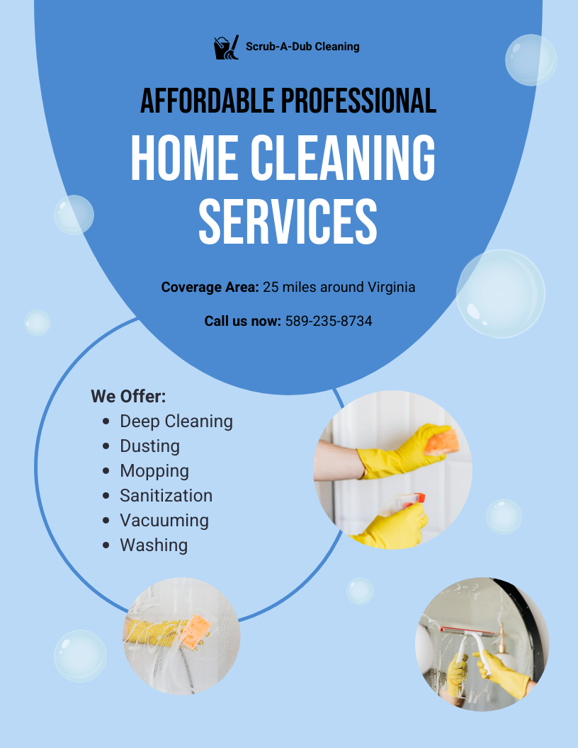 Free Cleaning Service Flyer Template Word Template Venngage