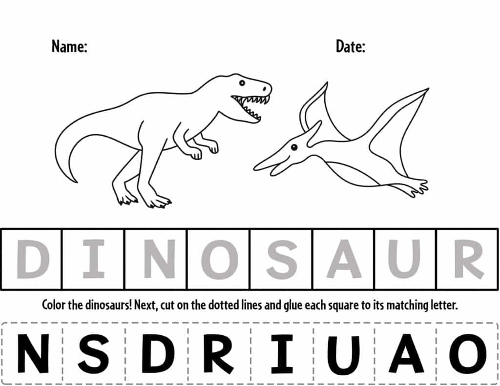 Free Printable Dinosaur Worksheets For Preschoolers