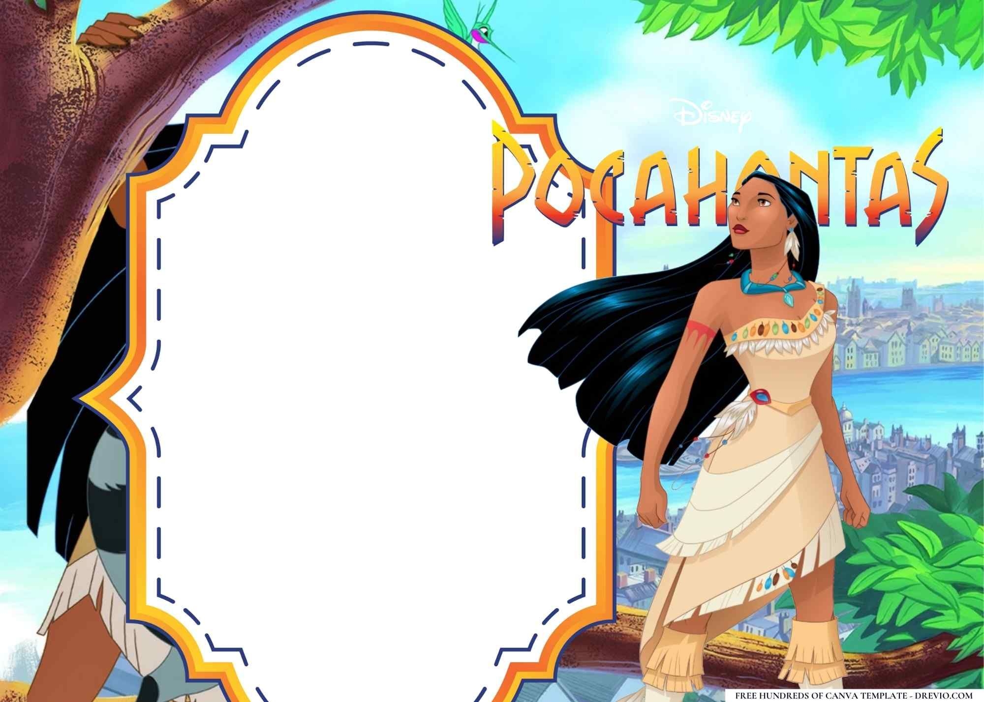 Free Editable PDF Beautiful Pocahontas Birthday Invitation Templates