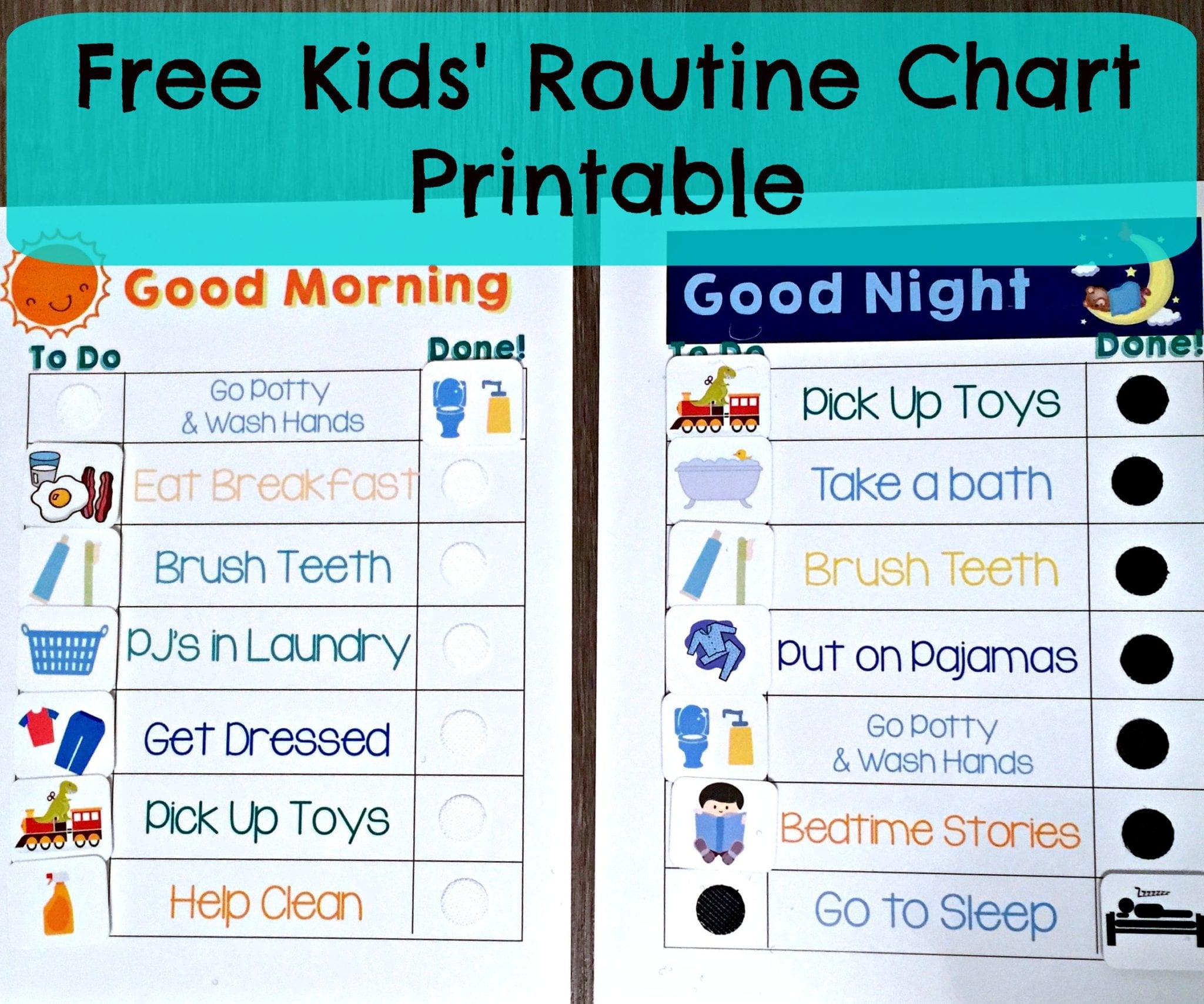 Children'S Routine Charts Free Printable
