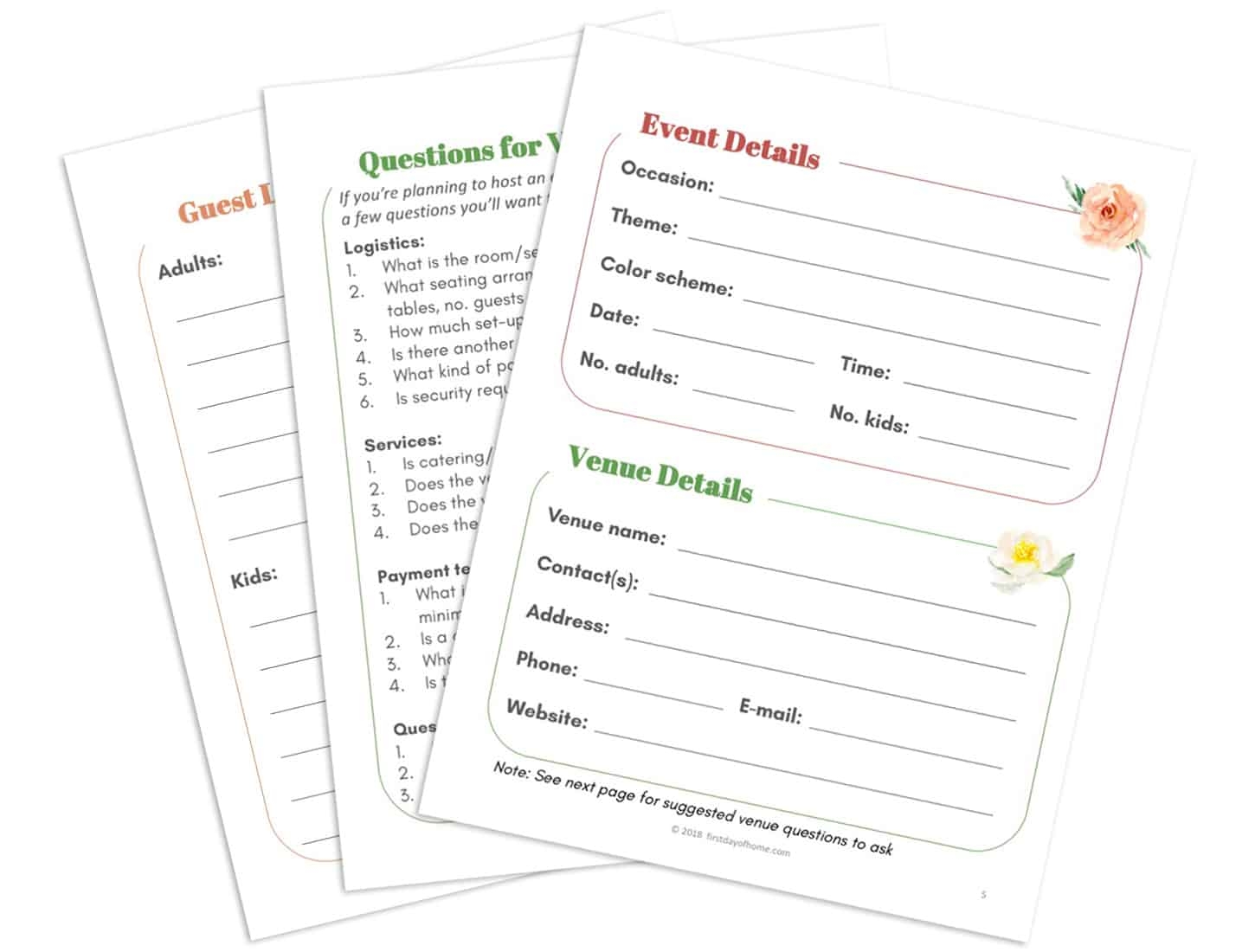 Free Printable Party Planning Worksheet