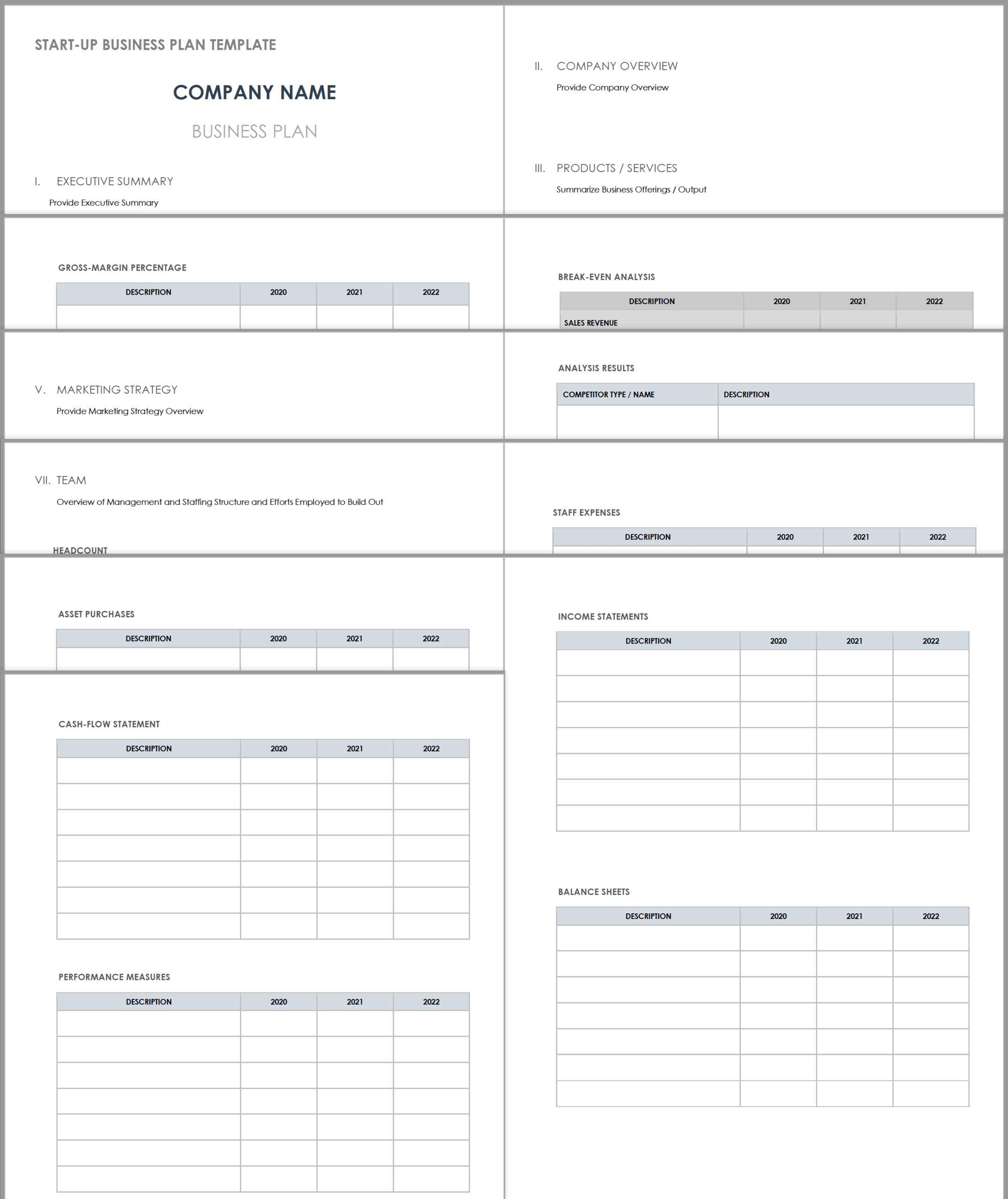 Free Printable Business Plan Worksheet