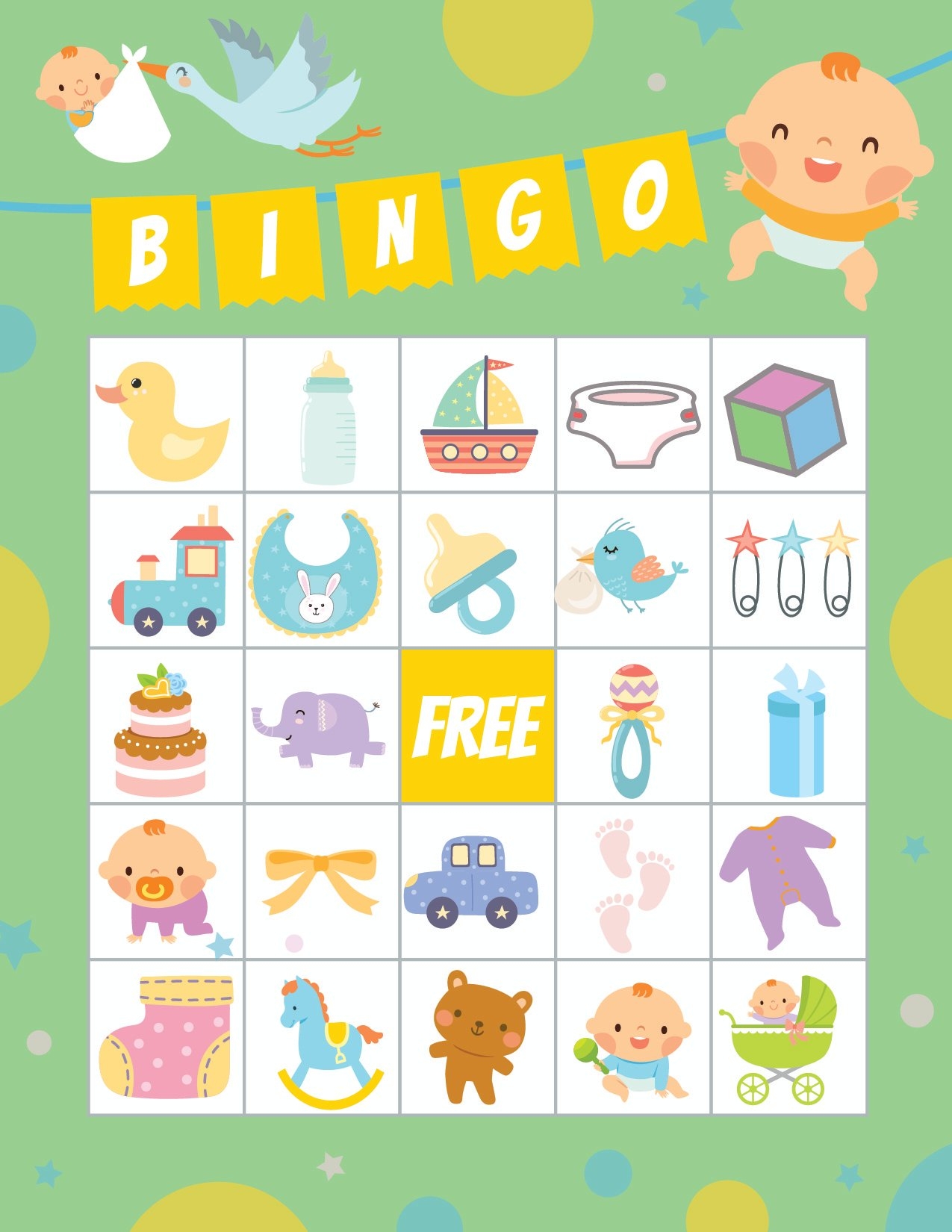 Free Printable Baby Shower Bingo Cards