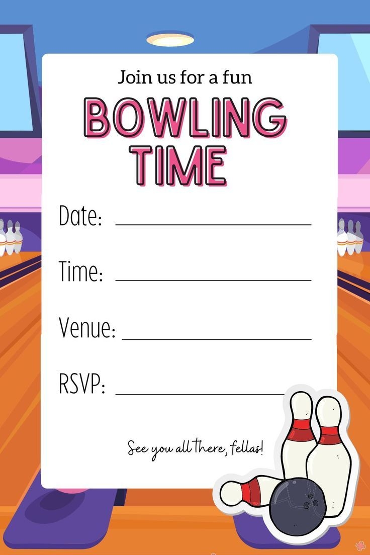 Free Printable Bowling Birthday Party Invitations