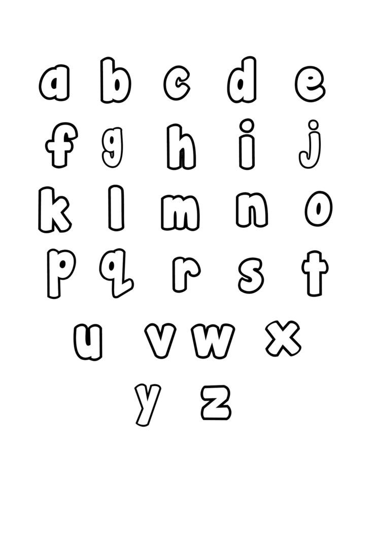 Free Printable Bubble Letter Stencils Set Lowercase