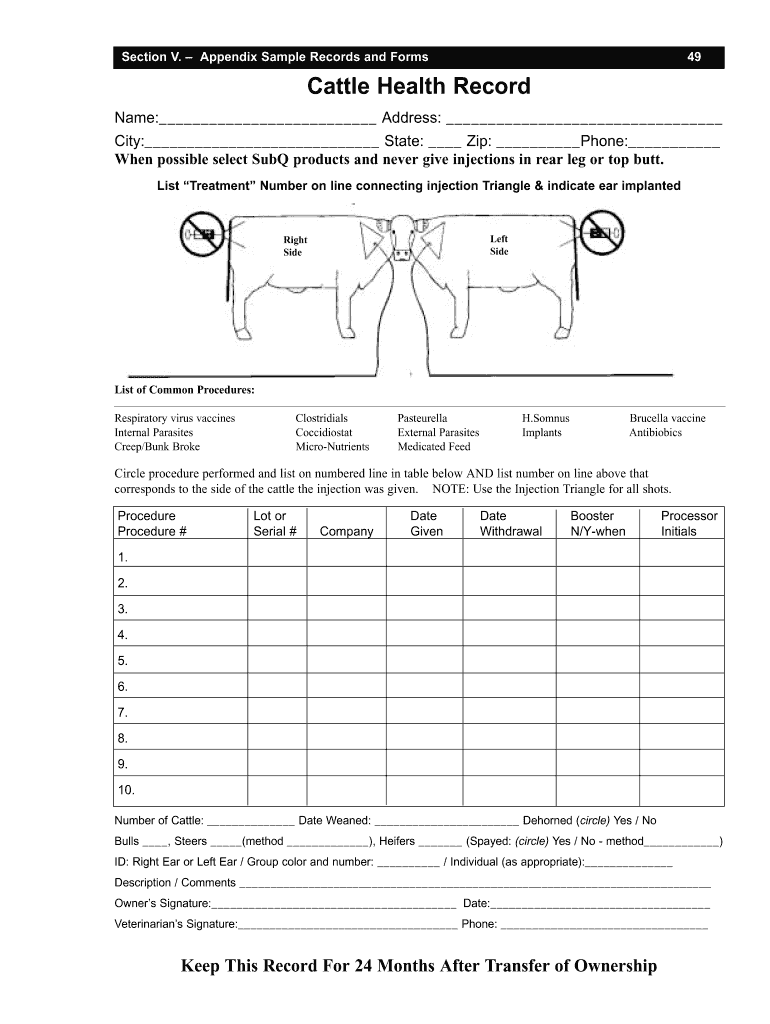 Free Printable Cattle Record Keeping Forms Fill Out Sign Online DocHub