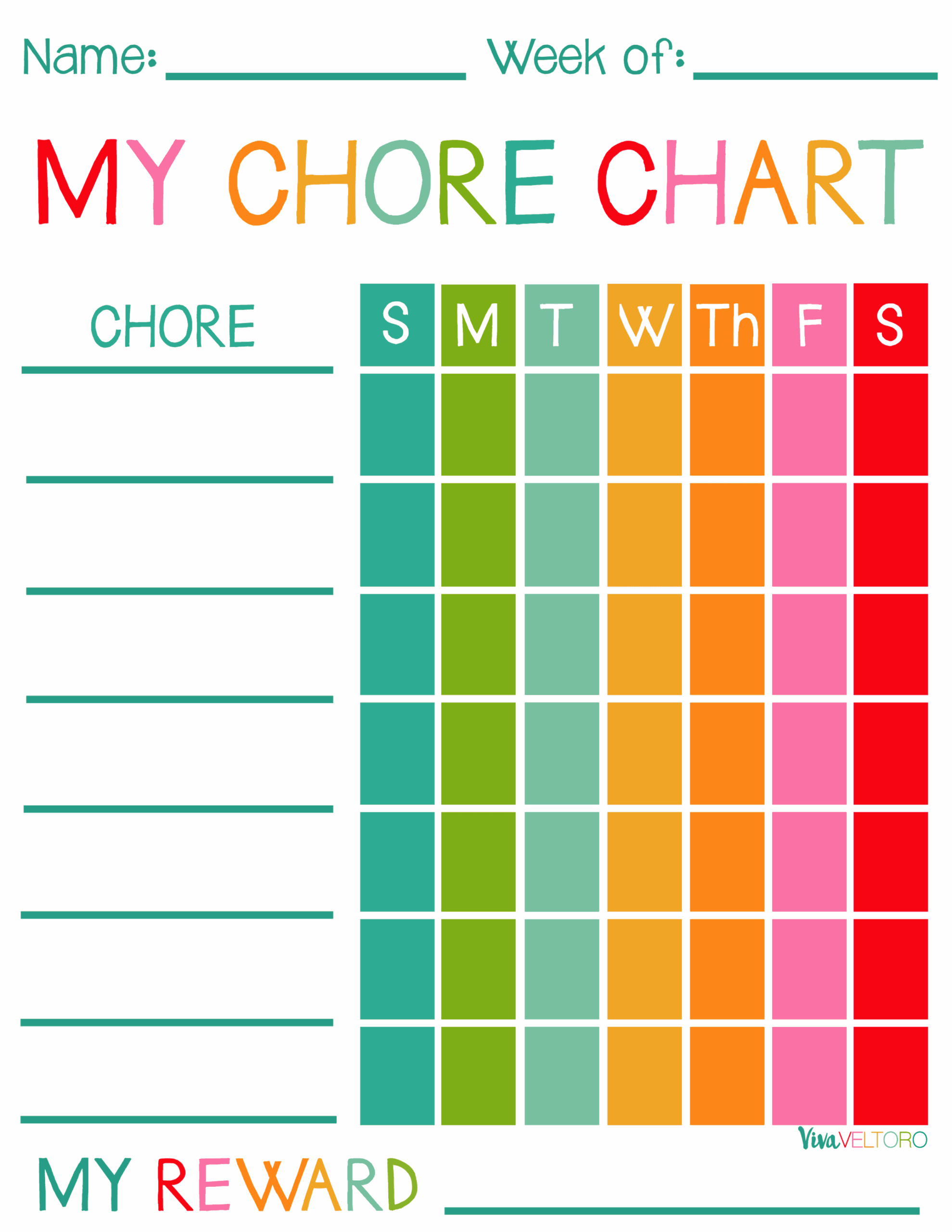 Free Printable Chore Chart Ideas