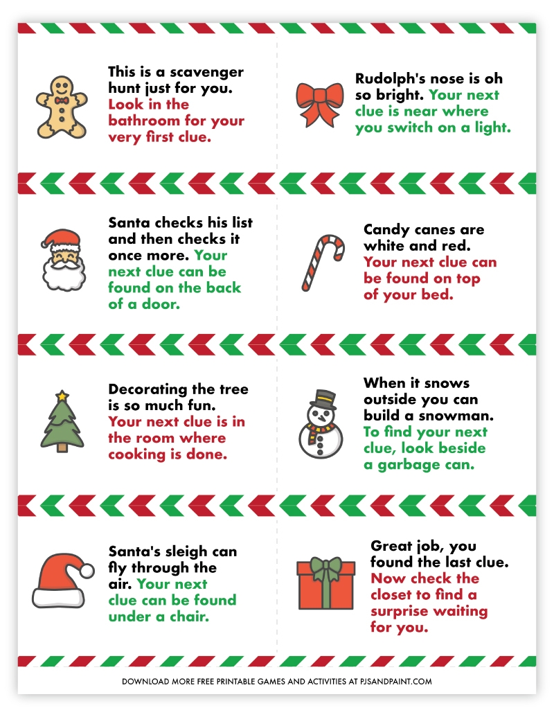 Free Printable Christmas Scavenger Hunt