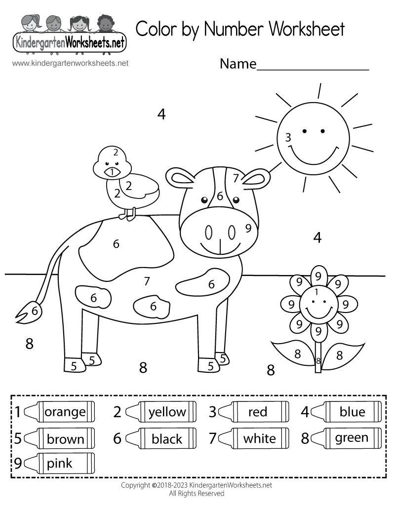 Free Printable Color By Number Worksheets