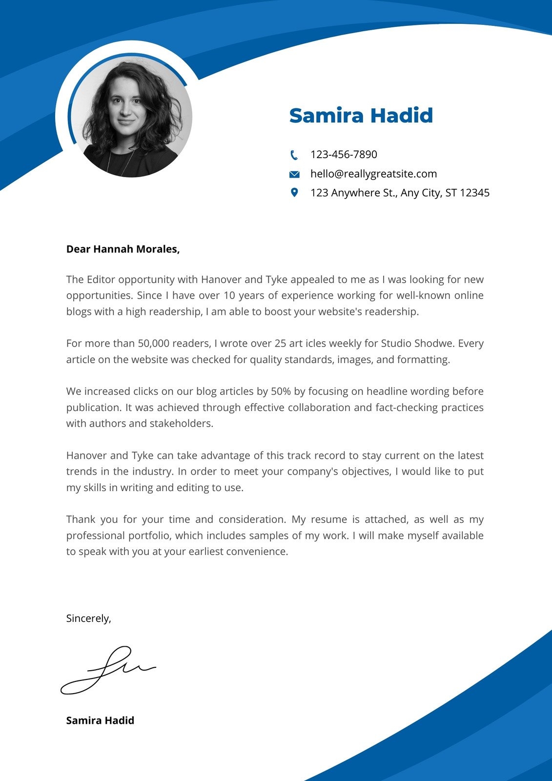 Free Printable Cover Letter Templates