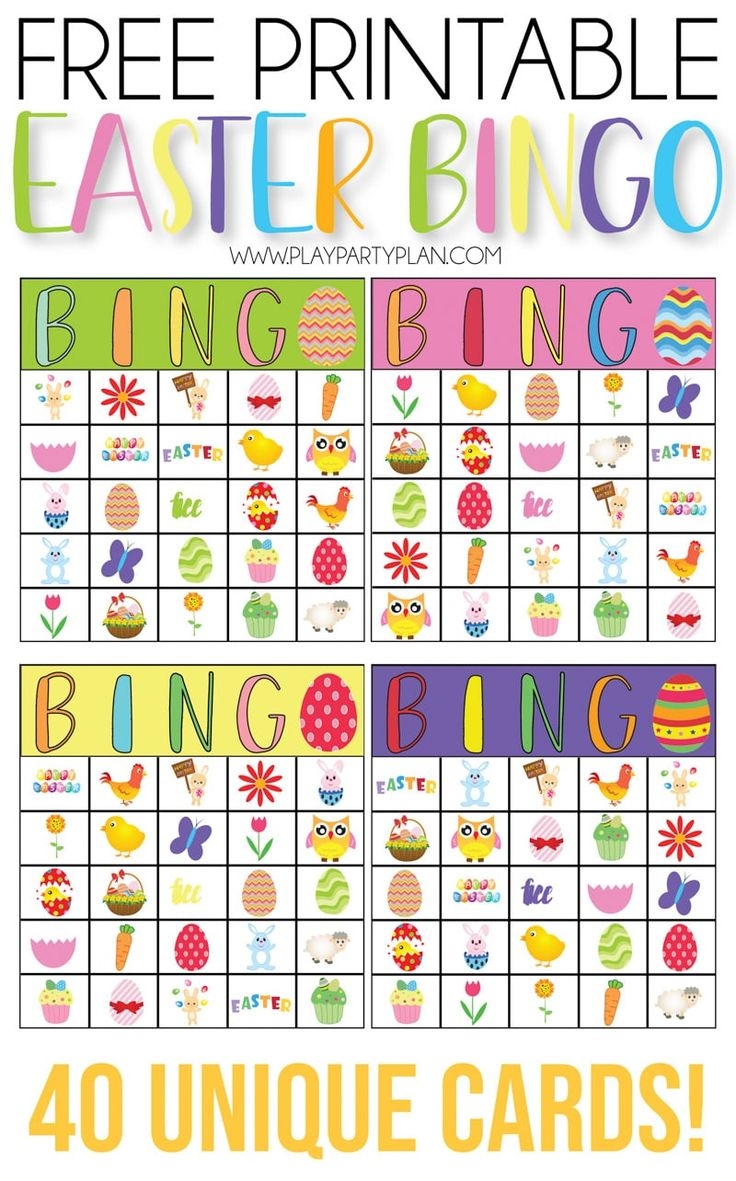 Free Printable Easter Bingo Game Cards