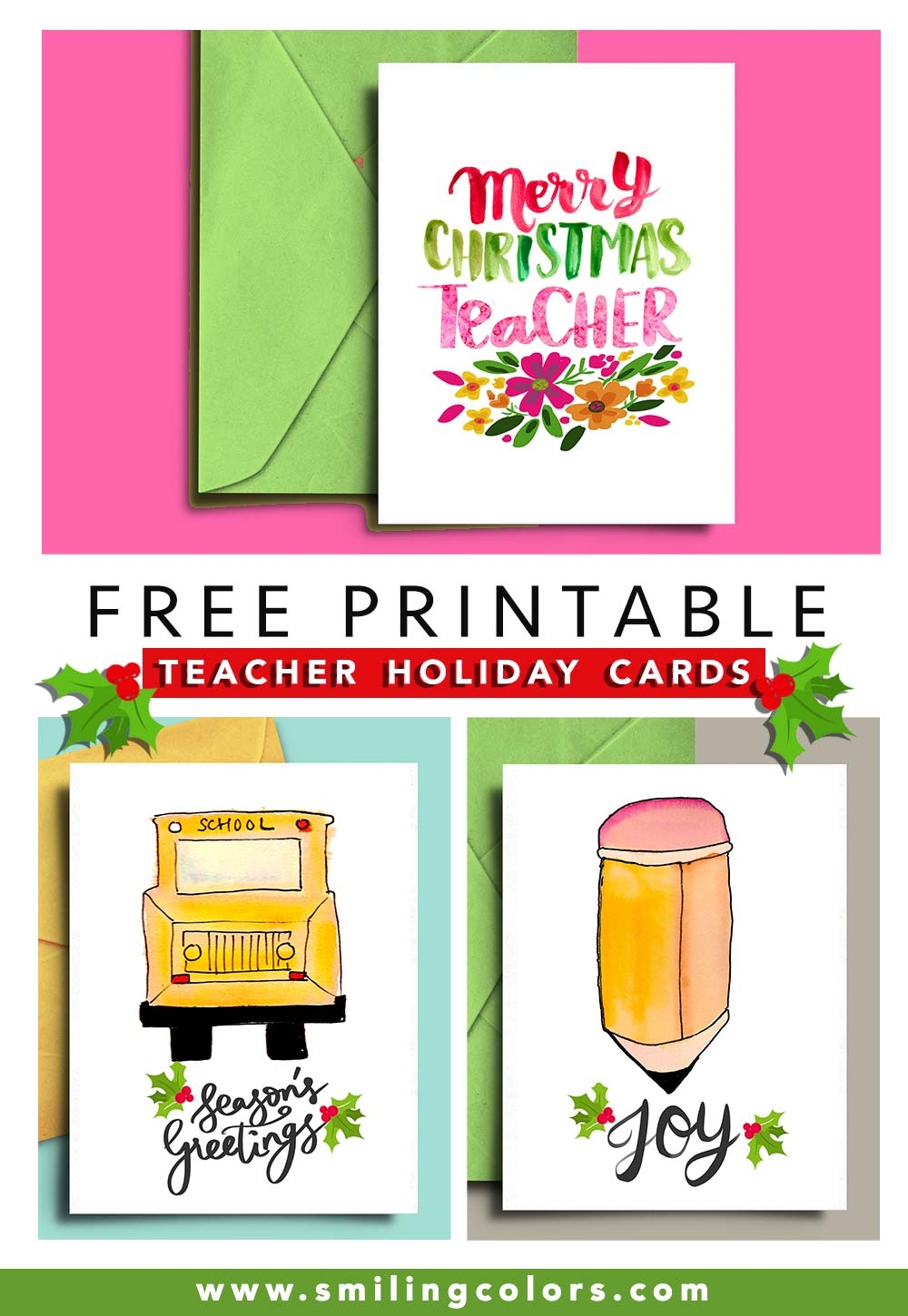 Christmas Cards For Teachers Free Printable