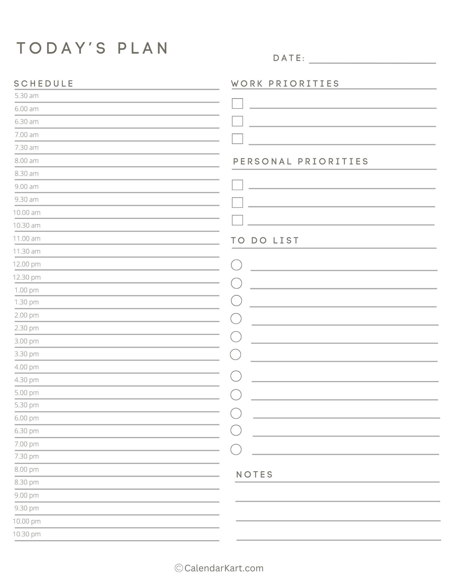 Free Printable Hourly Schedule Template